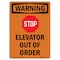 Signmission Safety Sign, OSHA WARNING, 10" Height, Rigid Plastic, Elevator Out Of Order, Portrait OS-WS-P-710-V-13149 - alternate 1